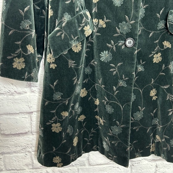 Marvin Richards Velvety Soft Floral Trench Coat - Picture 9 of 13